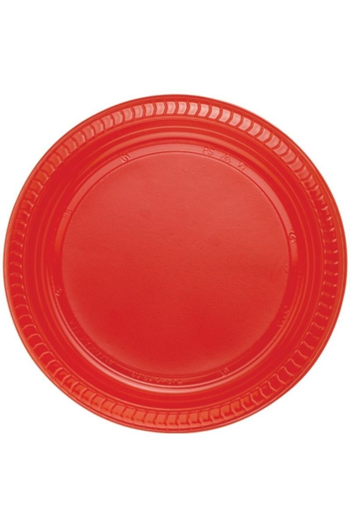 Party Partidolu Kırmızı Renk 22 cm Plastik Parti Tabağı 25 Adet
