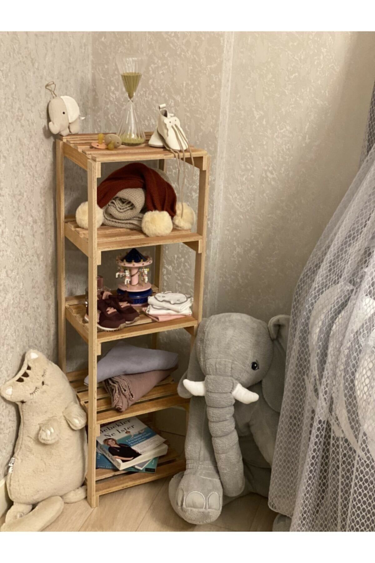 Violenza Home Çok Amaçlı Ahşap Düzenleyici Organizer Kozmetik Havlu Rafı Mutfak Oyuncak Standı 5 Katlı