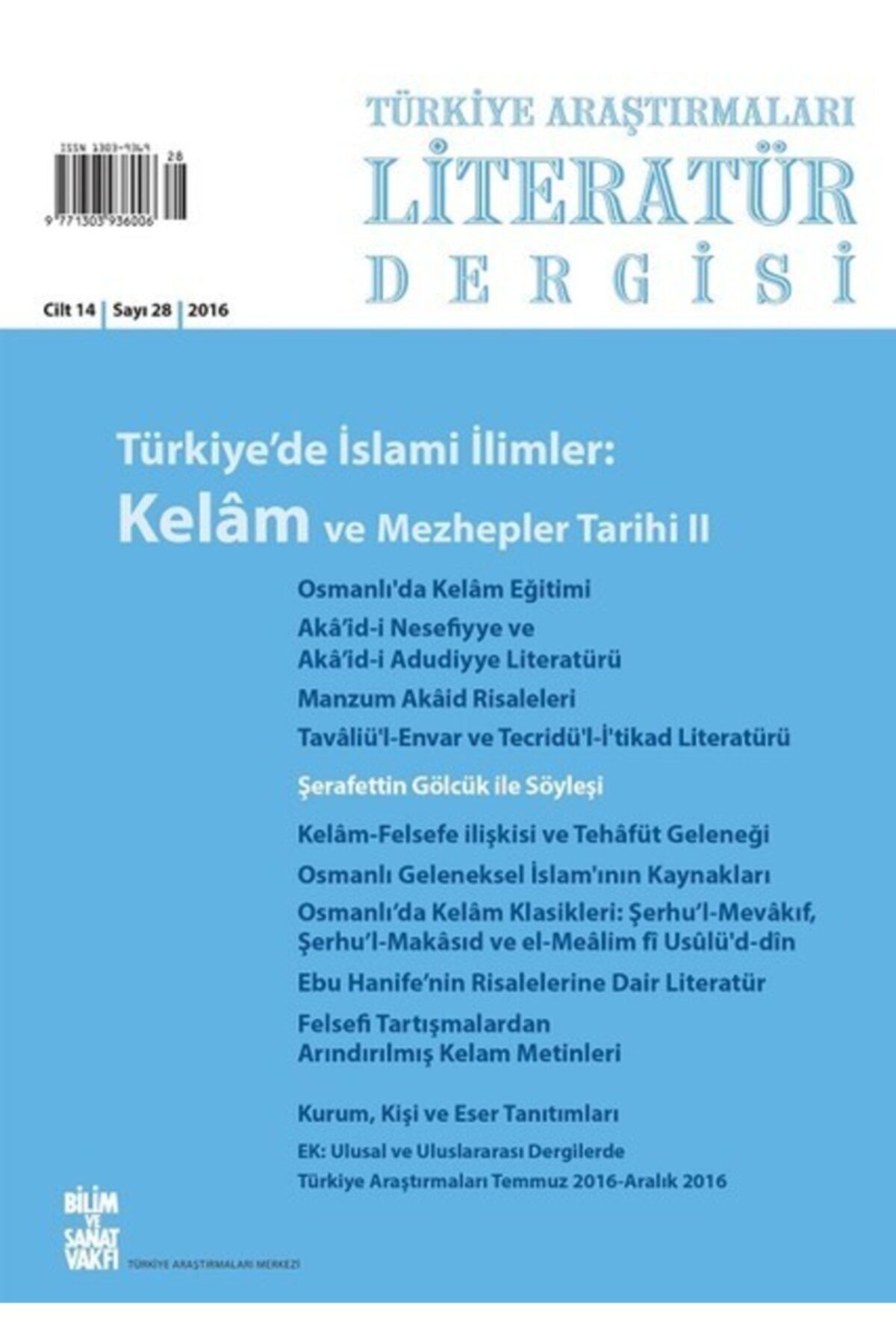 Bilim ve Sanat Vakfı Literatür Dergisi Sayı 28