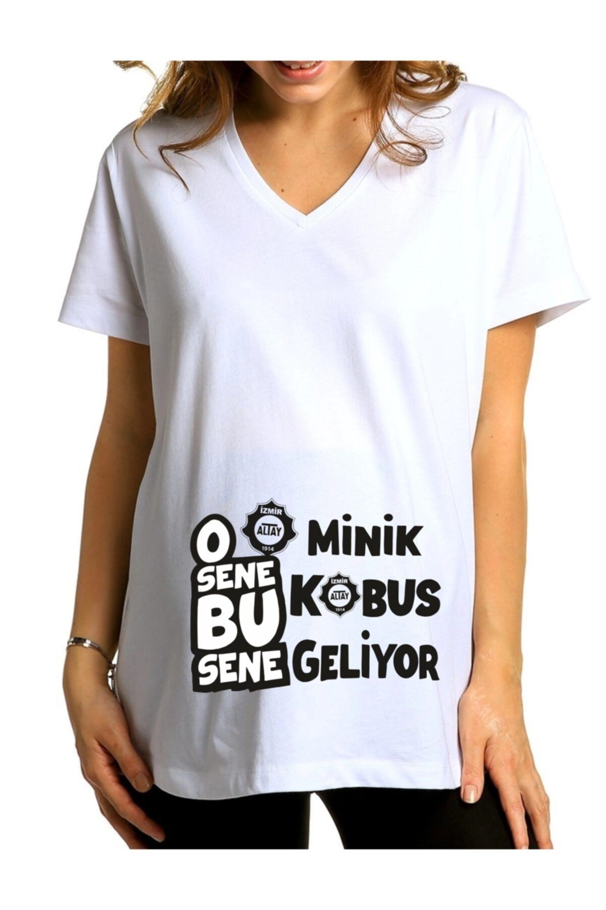 venüsdijital Minik Kabus Geliyor Büyük Altay Baskılı Hamile Tişörtü