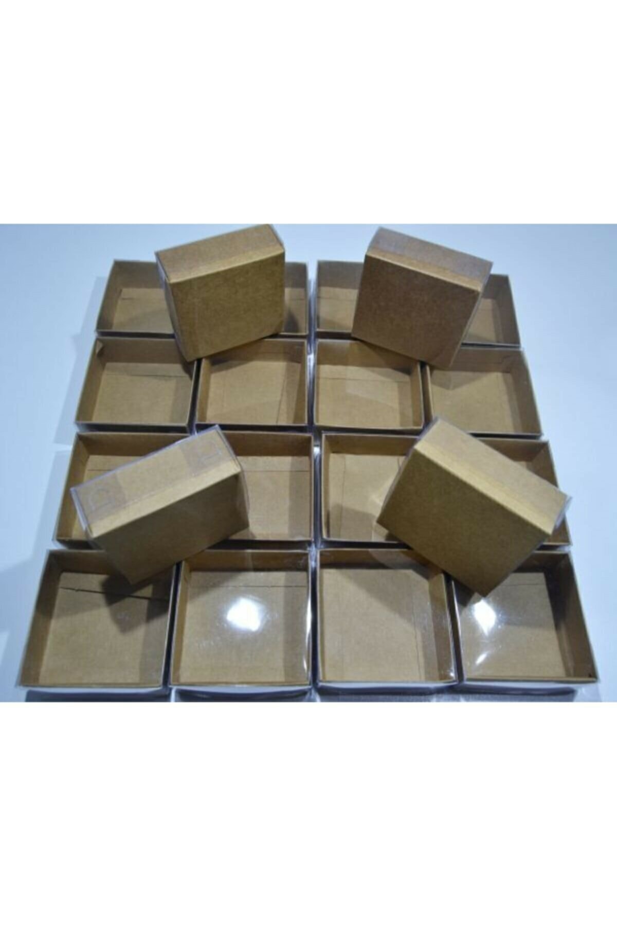TeknoAir Kraft Asetat Kapaklı Kutu 8x8x3 Cm (25 ADET)