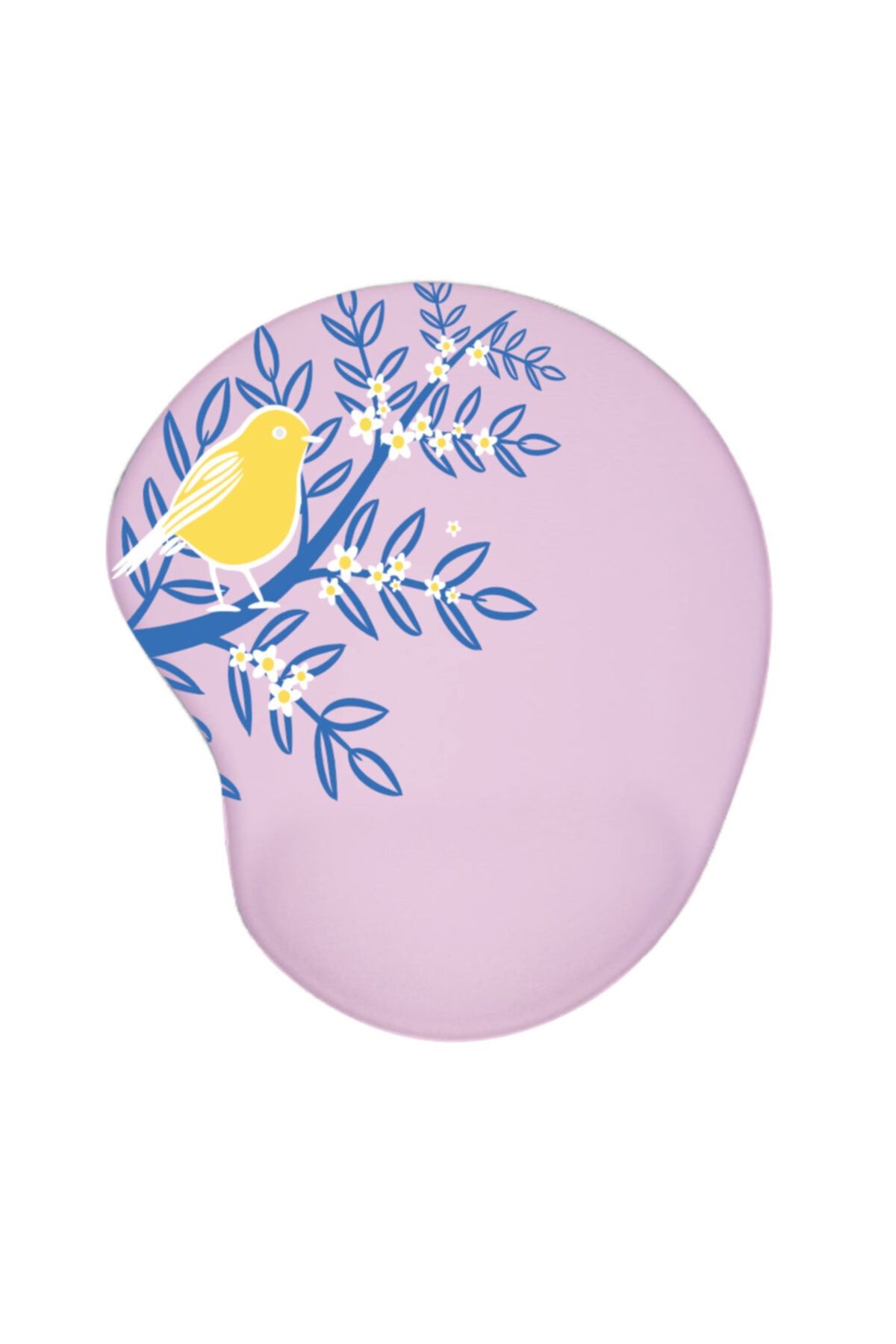 Aslanhan Baskı Mouse Pad Bilek Destekli Oval Minimal Kuş Detaylı