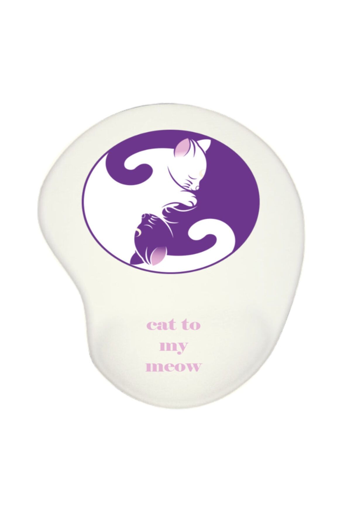 Aslanhan Baskı Mouse Pad Bilek Destekli Oval Cat To My Meow