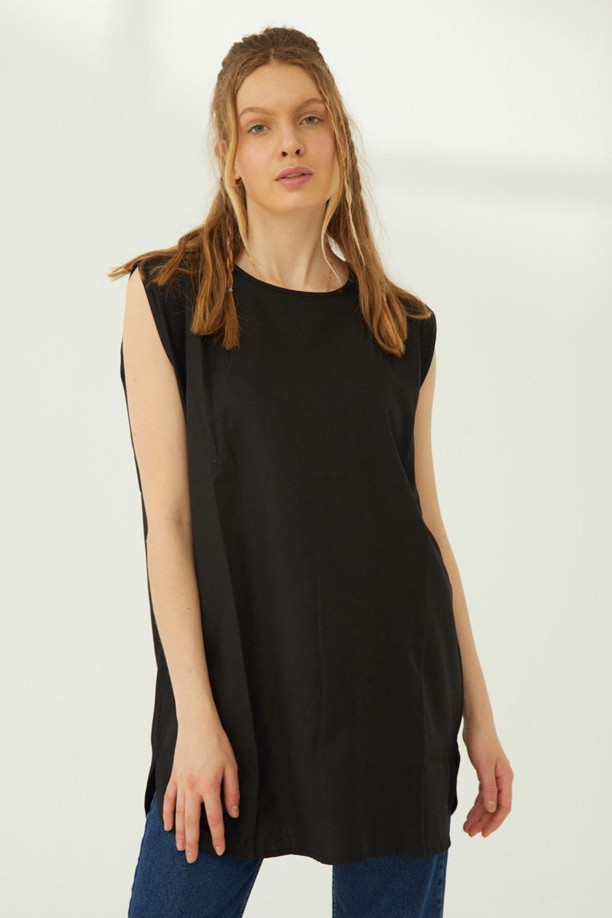 Suud Collection Siyah Kolsuz Poplin Içlik