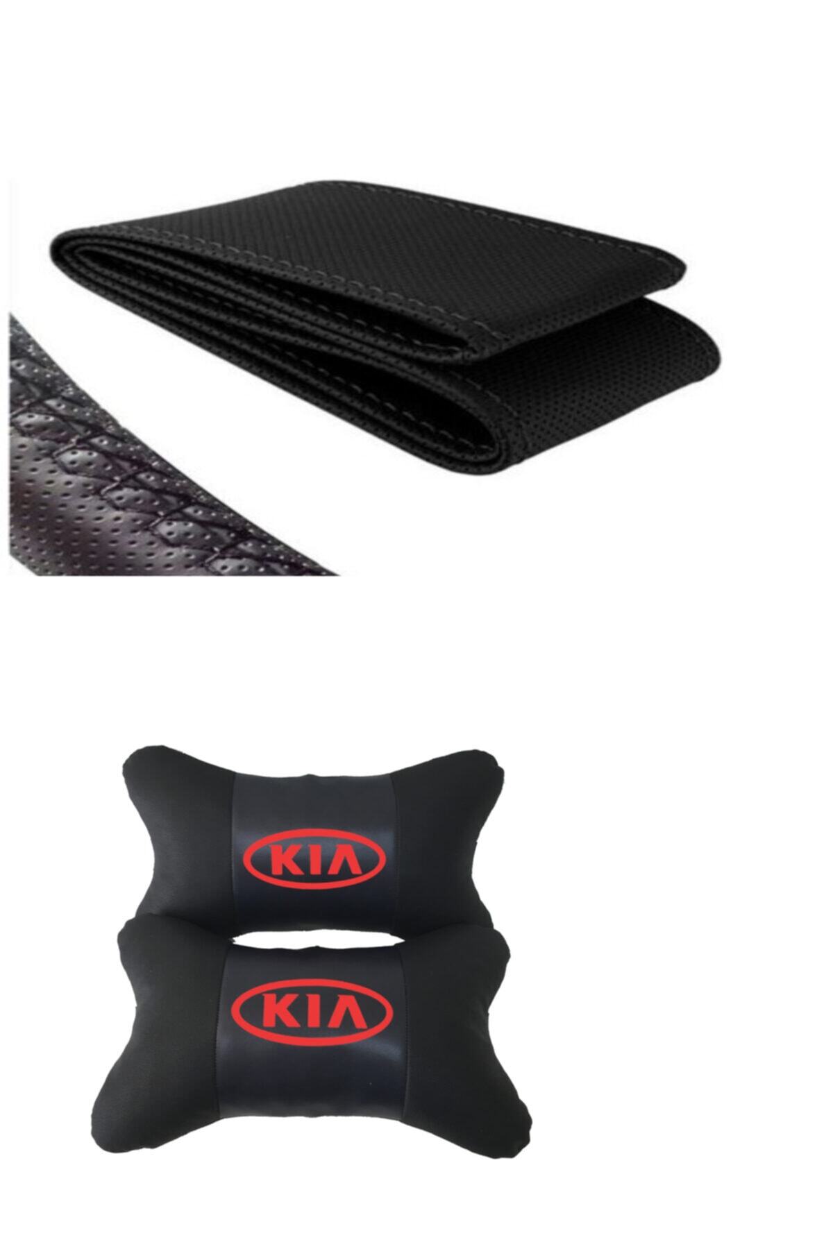 AYAZGURUP Kia Stonic Dikmeli Direksiyon Kılıfı Ve 5d Ortopedik Boyun Yastığı (2 Li Set)