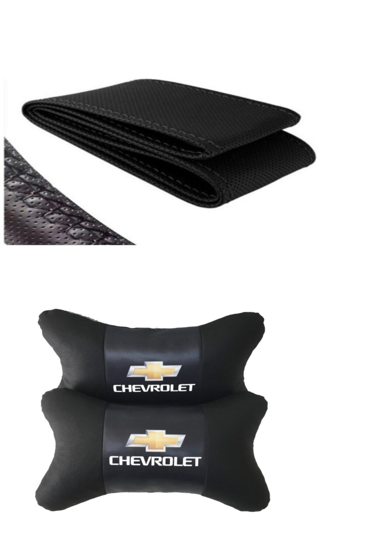 AYAZGURUP Chevrolet Kalos Dikmeli Direksiyon Kılıfı Ve 5d Ortopedik Boyun Yastığı (2 Li Set)