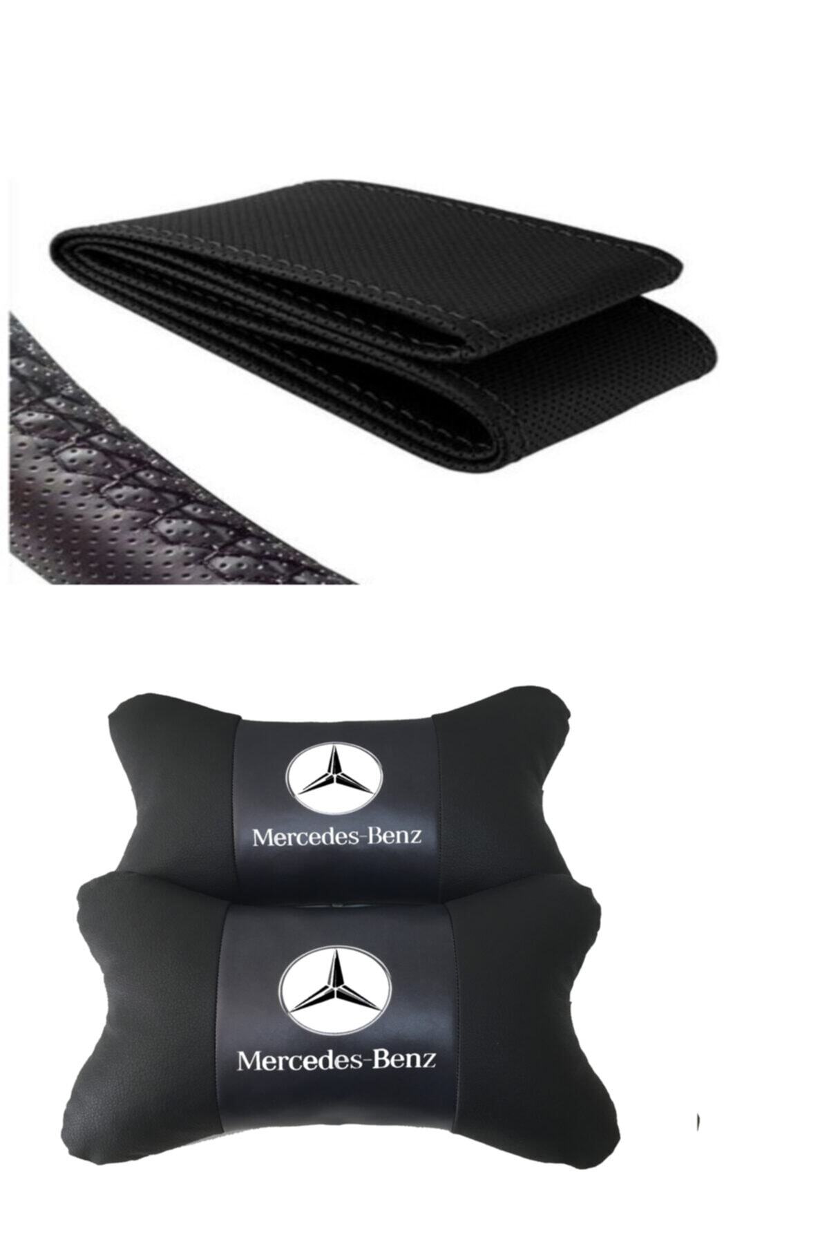 AYAZGURUP Mercedes - Benz Slc Serisi Dikmeli Direksiyon Kılıfı Ve 5d Ortopedik Boyun Yastığı (2 Li Set)