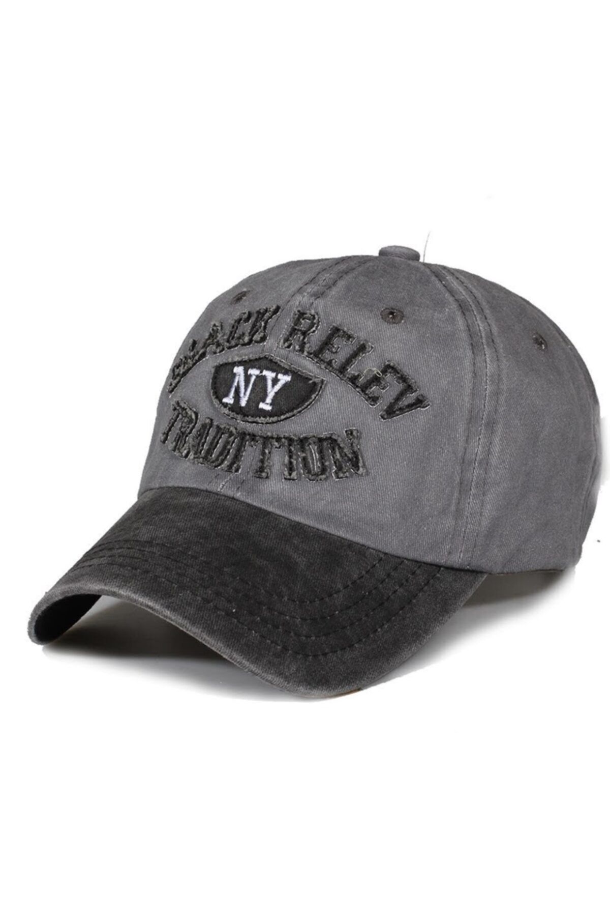 SEN'Z COLLECTİON Yeni Sezon Unisex Captown Black Relev Şapka (gri)