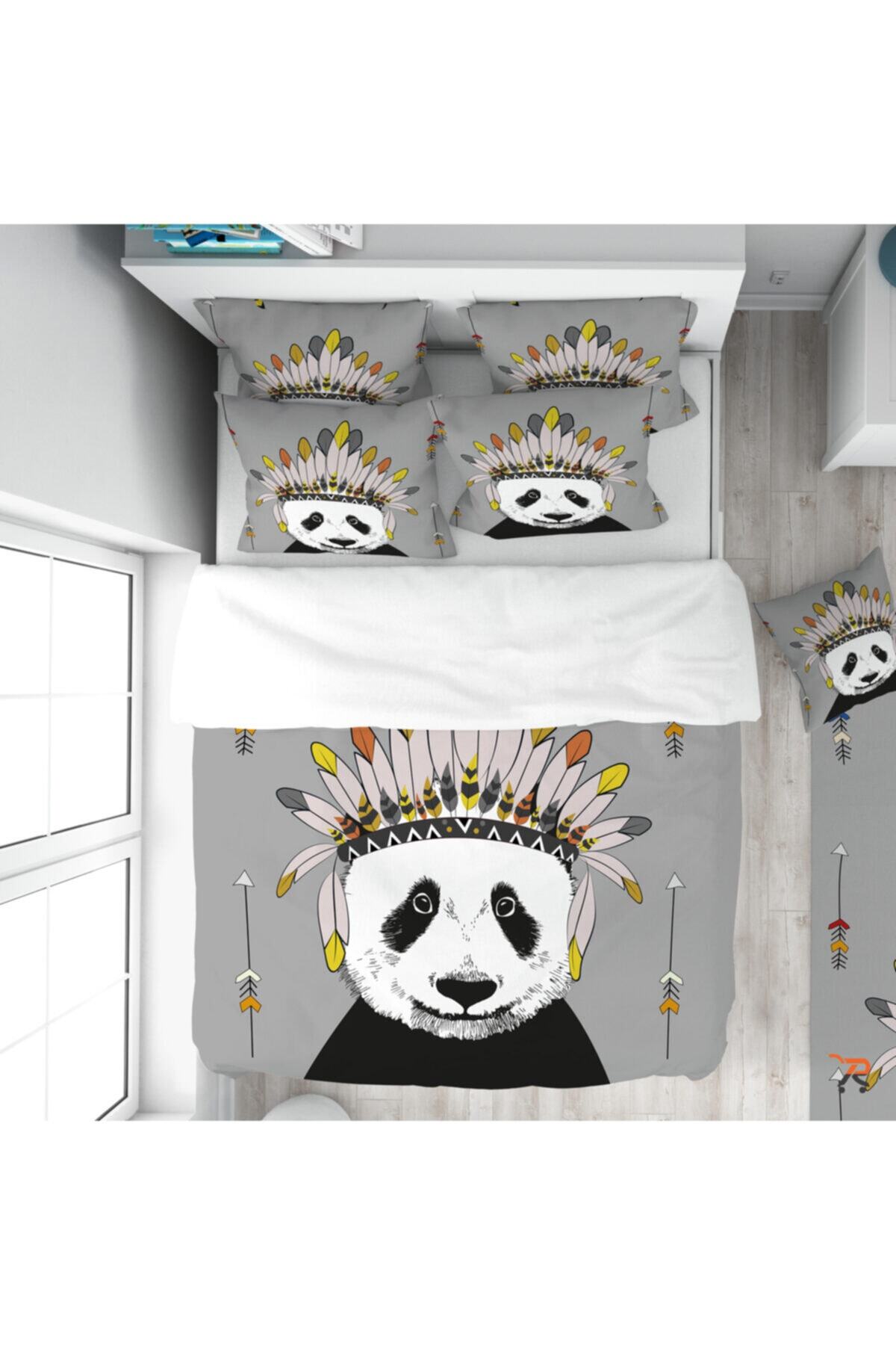 Çekirdek Home Şef Panda Çocuk Nevresim Takımı %100 Pamuk Saten