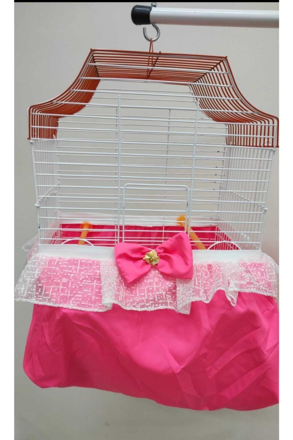 FATİBO Petshop Özel Dikim Kuş Kafes Tülü Pembe L