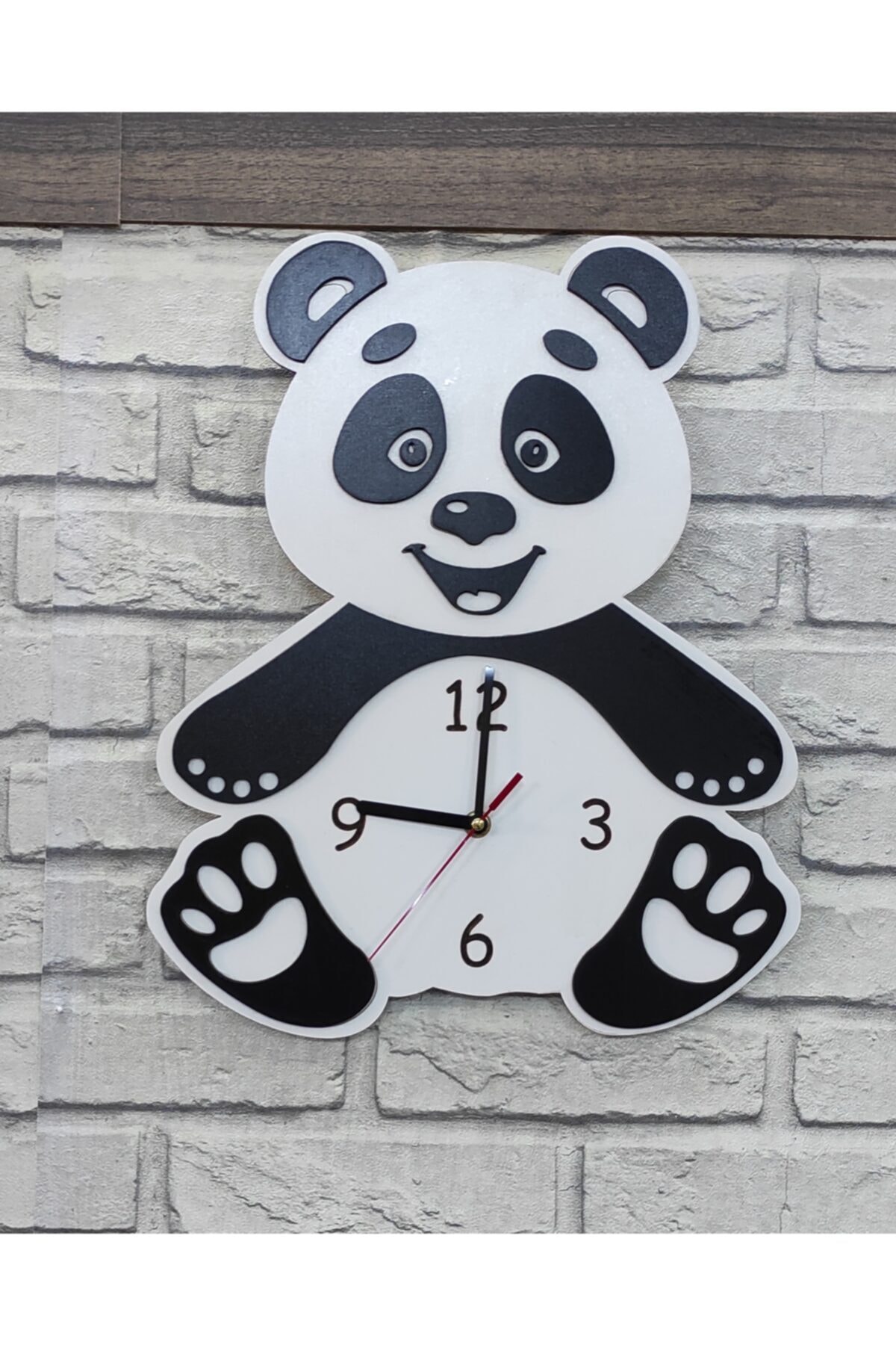 Karaoğlu Ahşap & Lazer Sevimli Panda Ahşap Duvar Saati