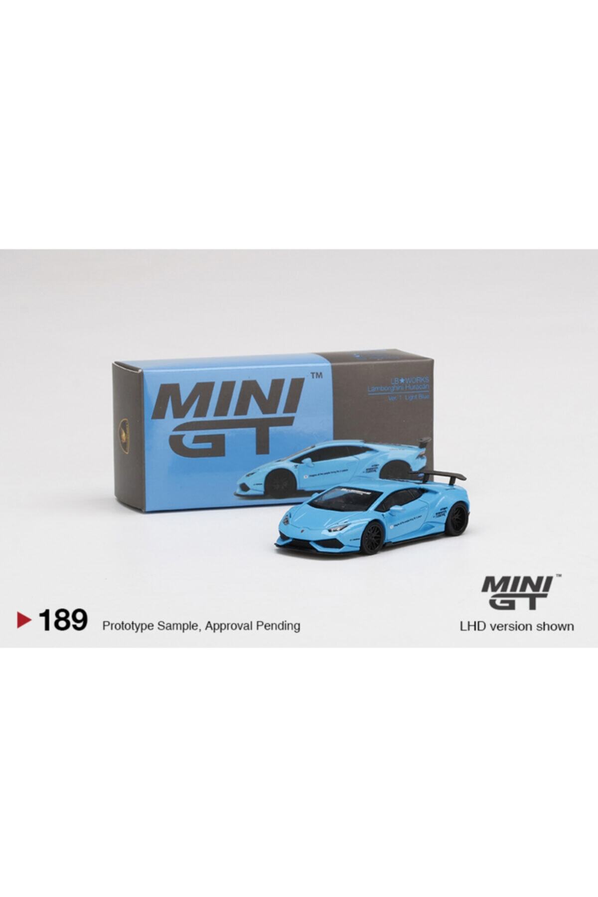 mini gt Lb works Lamborghini Huracan Light Blue 1:64 Model Araba