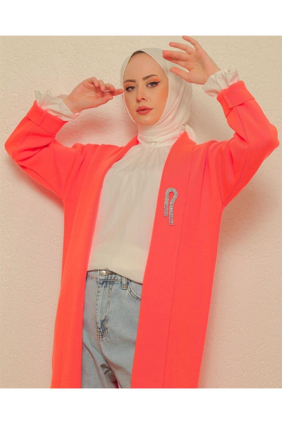 MOOR BUTİK Moor Ower Size Uzun Triko Hırka