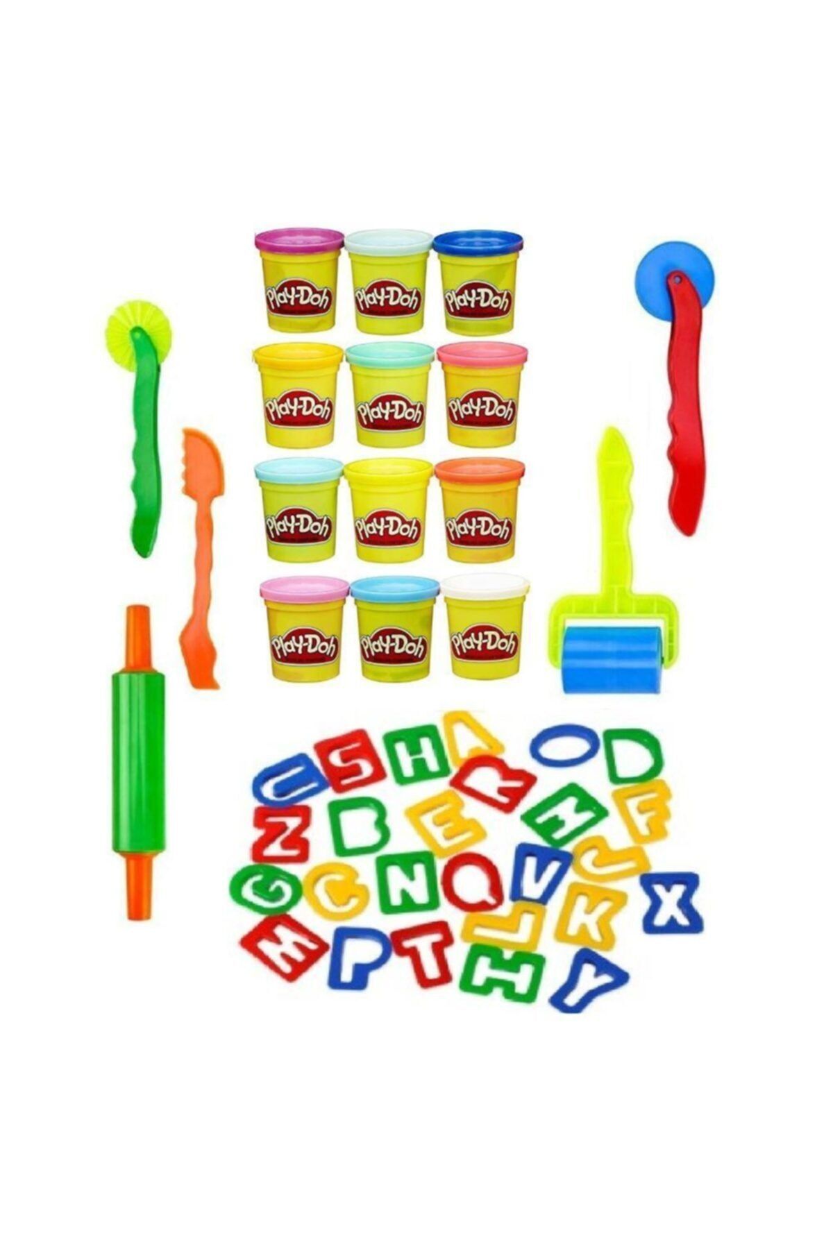 Eren Oyuncak Oyun Hamuru 12 Renk Merdane Harfler Set Play Doh Oyun Hamuru Seti 12 Renk Merdane Harfler