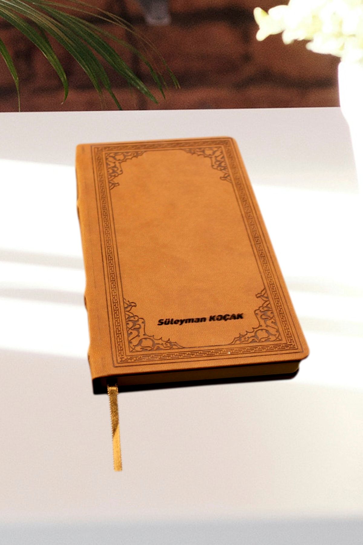 Ahşap Şehri Vintage Isme Özel Antik Kapak Thermo Deri Ajanda 24*17 Cm Taba