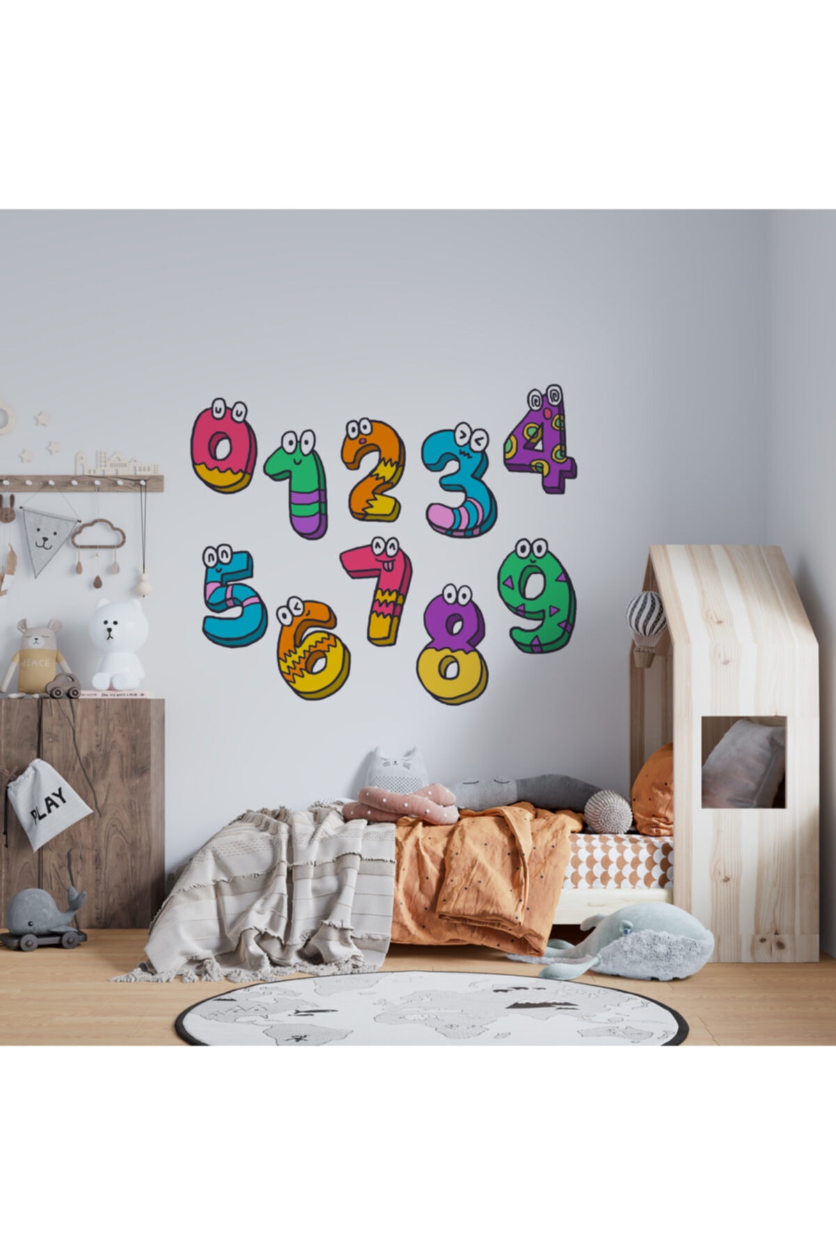 Sticker Master Sevimli Sayılar Etiket Çıkartma Duvar Çocuk Odası