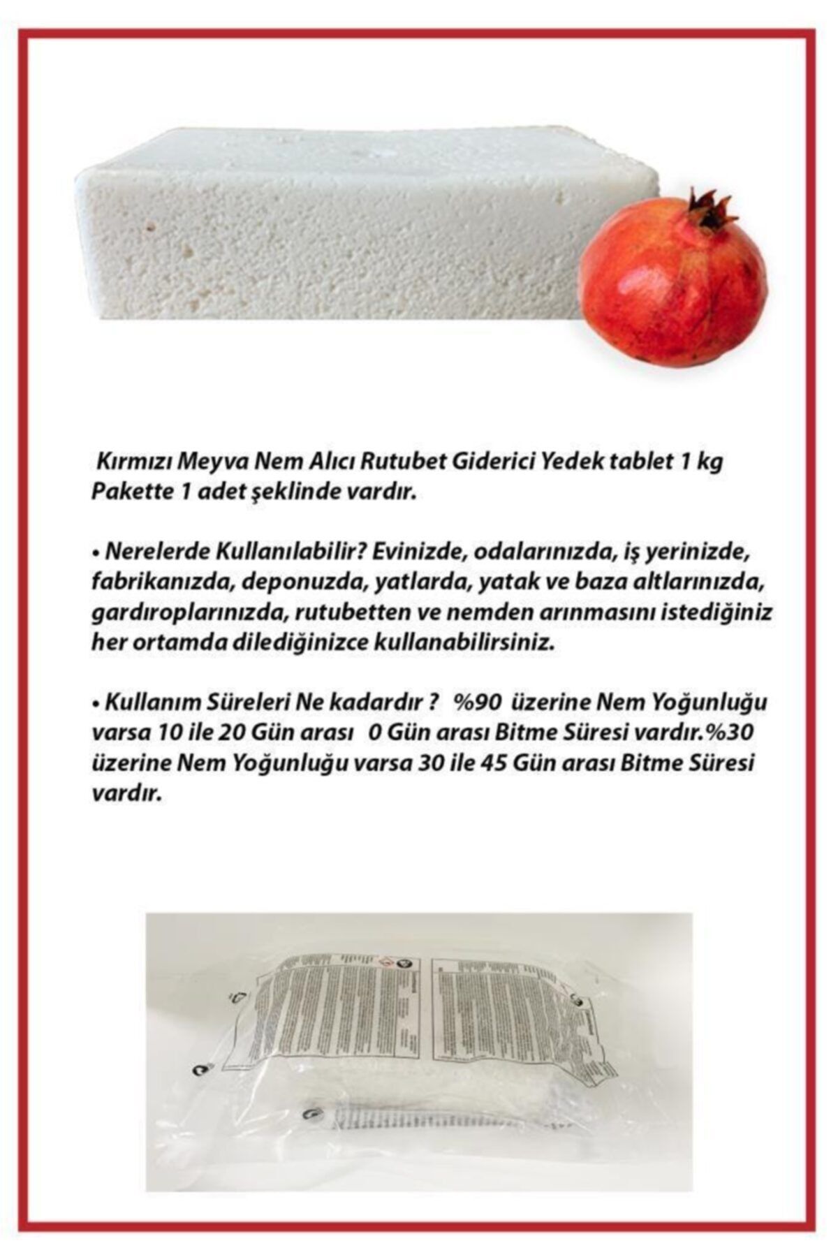 Saban 1 Kg. Nem Alıcı Yedek Tablet Kırmızı Meyva