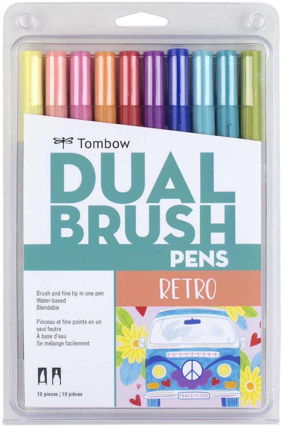 Tombow Ab-t Grafik Fırça Uçlu Kalem Seti ( Retro Renkler ) 10 Renk