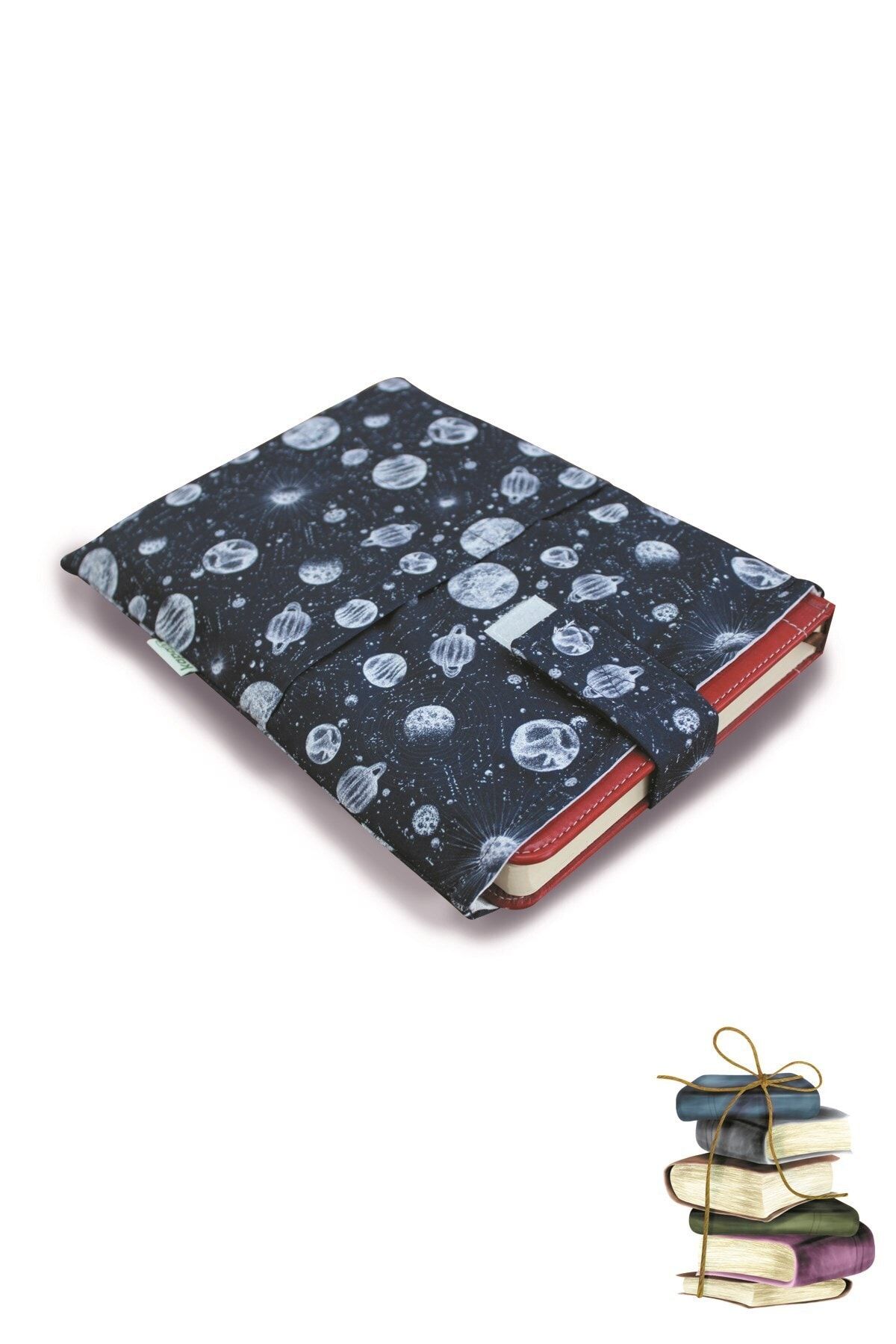 Kapax Mona Gezegen Desenli Yıkanabilir Cepli Kitap Kılıfı 20×25cm