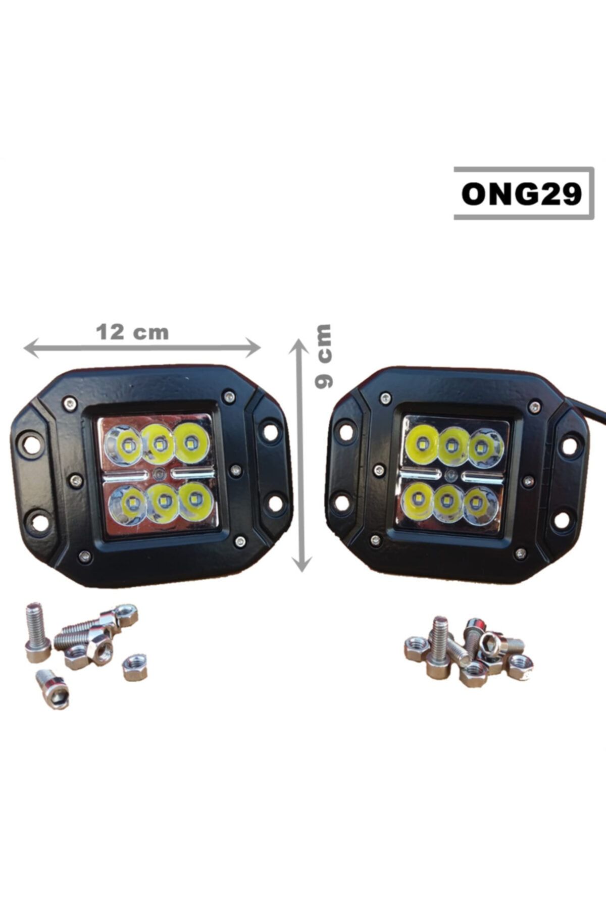 Point Led Bar Off Road Delici 6 Led Gömmeli Model Beyaz Işık - Siyah Çerçeve 2 Adet - Dönmezotoaksesuar
