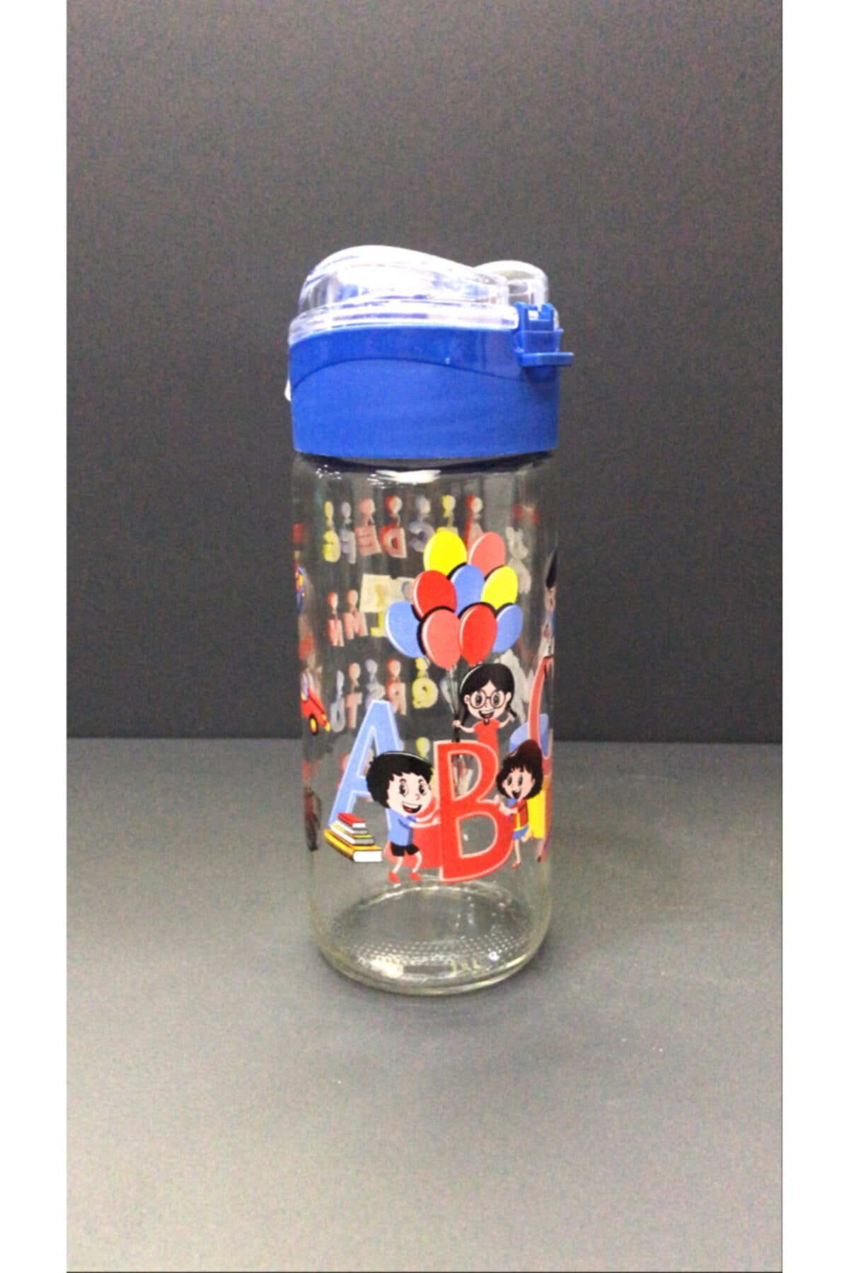 Süslü Store Çocuklar Için Çizimli Su Şişesi Cam Suluk 500 Ml