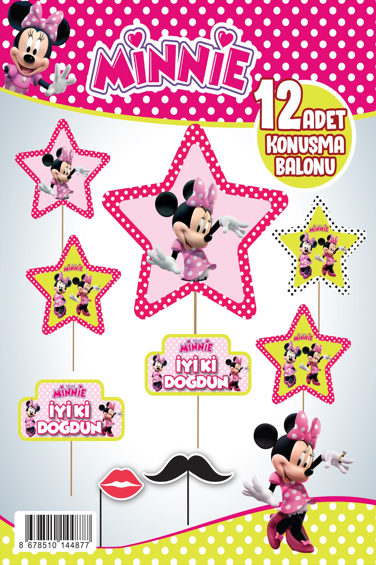 Parti Ustası Minnie Konuşma Balonu 12 Adet