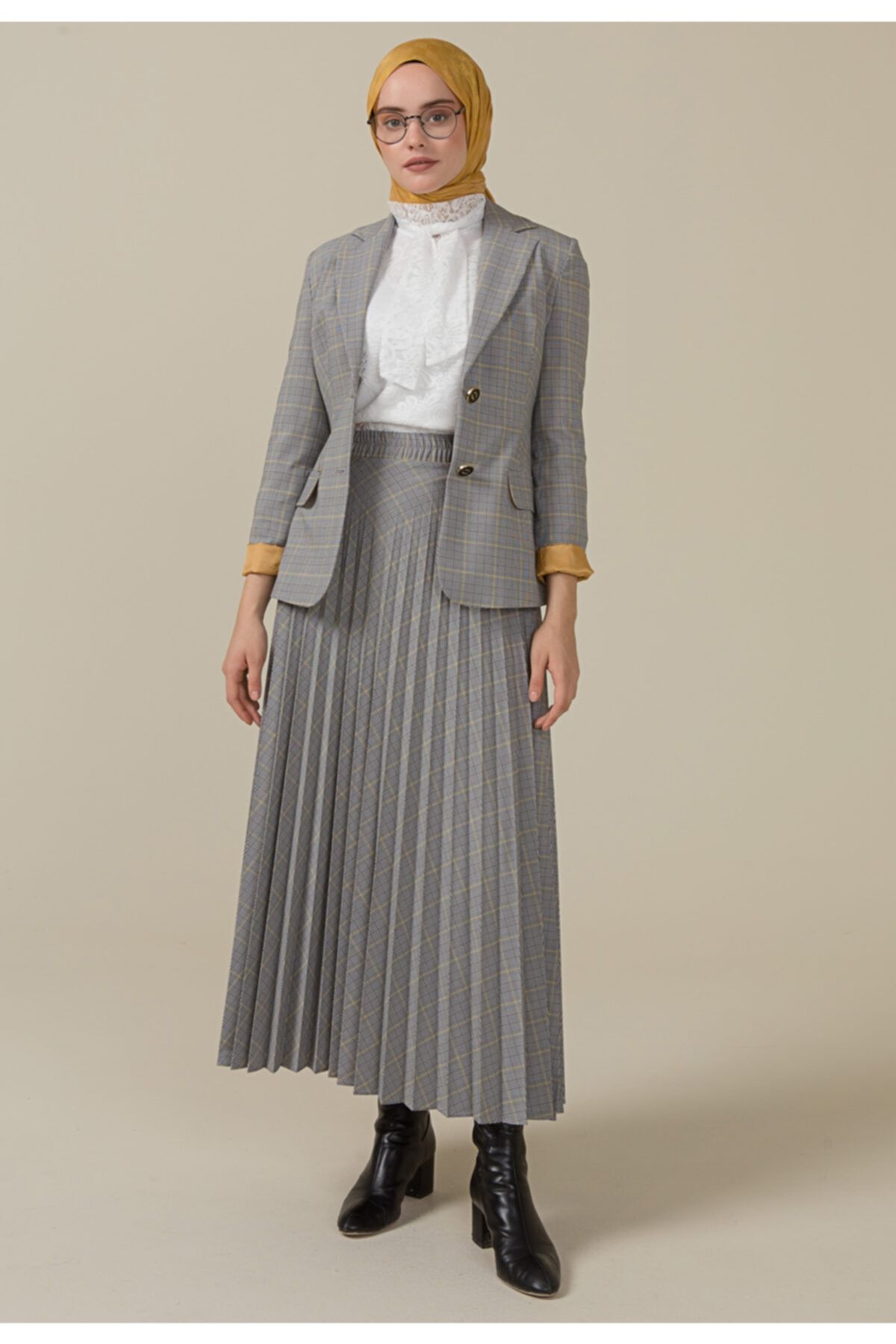 Setrms Sarı Düğme Detaylı Blazer Ceket 22170242216074
