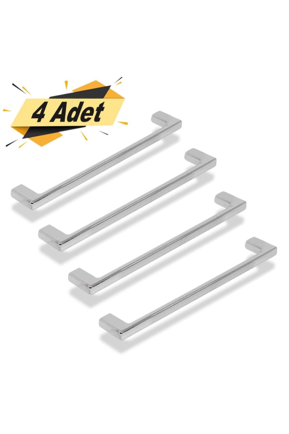 Badem10 Nobel Simav Çekmece Dolap Kapak Kulpu Kulbu 128 Mm Krom Metal Kulp (4 Adet)