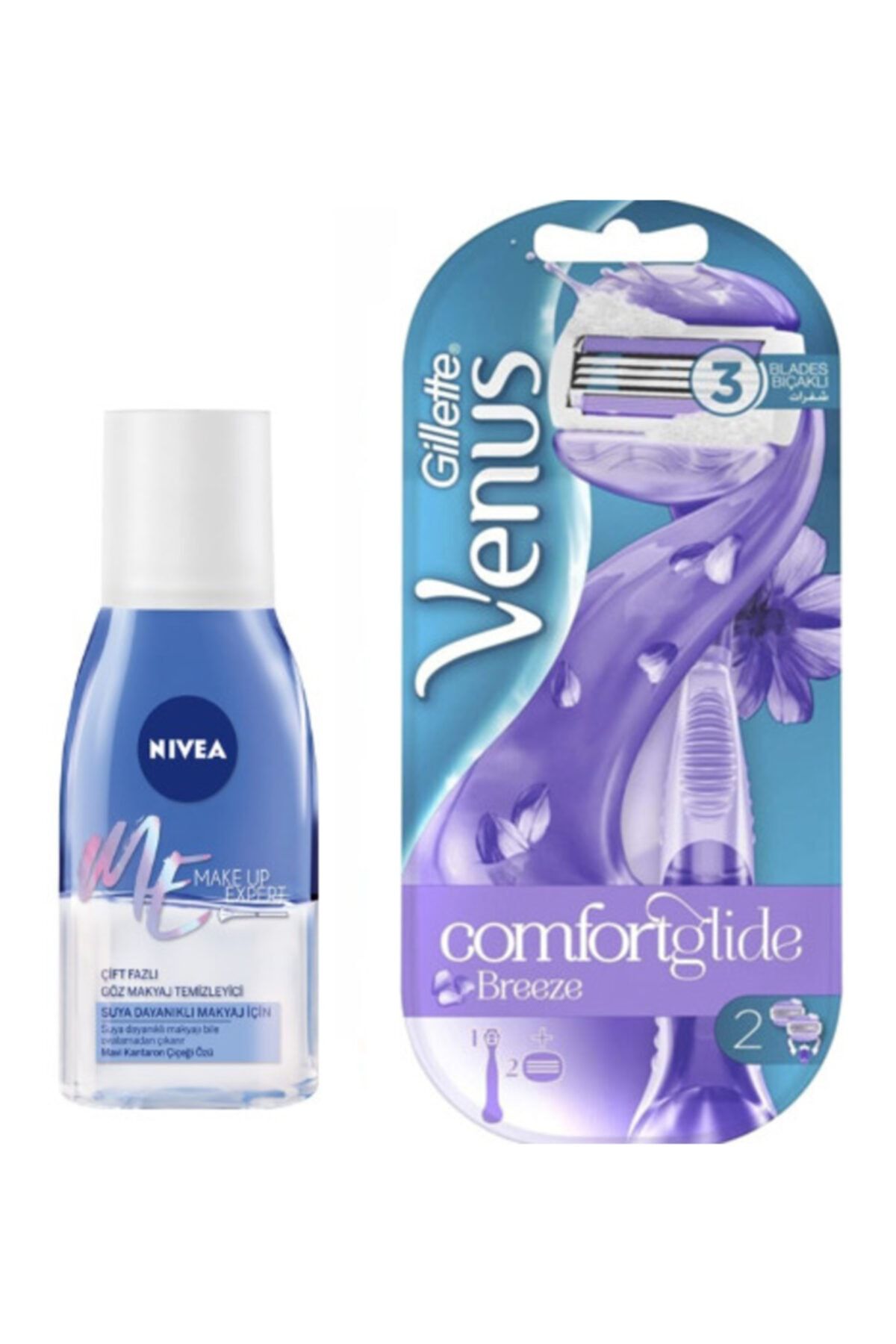 Nivea Make Up Expert Çift Faz Göz Makyaj Temizleyici 125 ml +gillette Venüs Comfotglide 1 Makine 2up