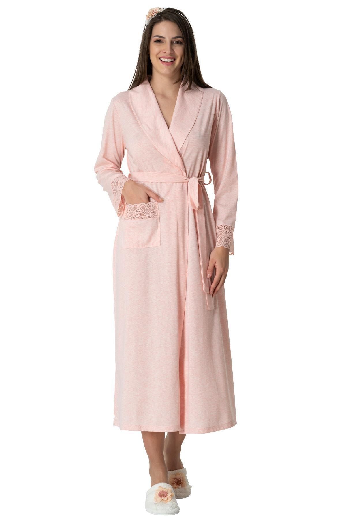 Mecit Pijama Kadın Pudra Sabahlık 1543