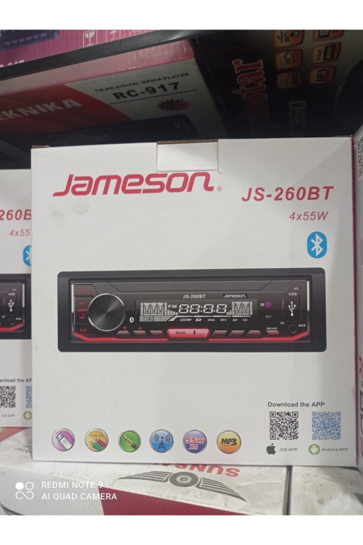 Jameson Js-360bt Oto Teyp Bluetooth Usb Aux 4x55w Kumandalı Teyp