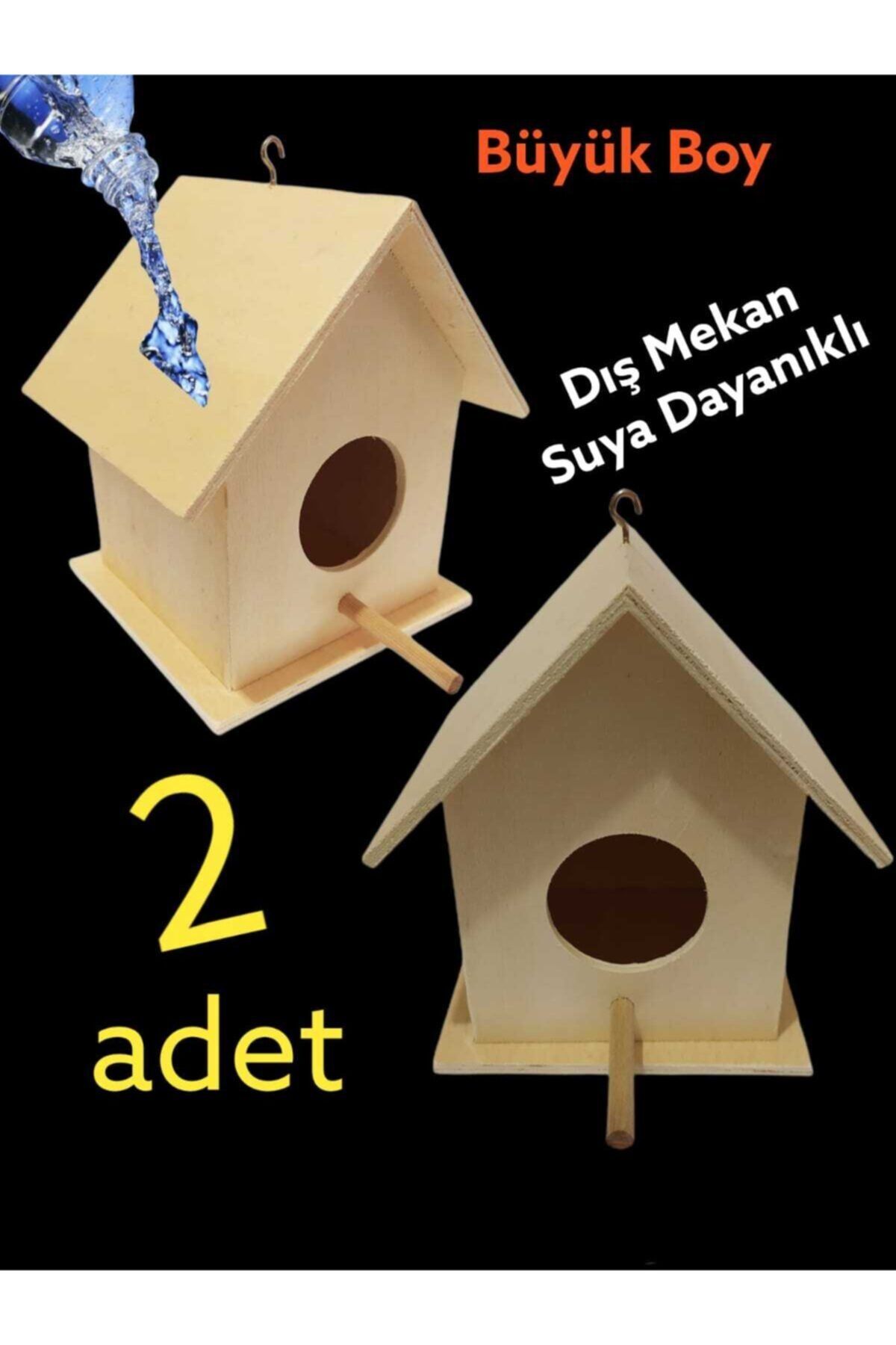 değerli hobi Ahşap Kuş Yuvası Büyük Boy Dış Mekan Suya Dayanıklı 2 Adet