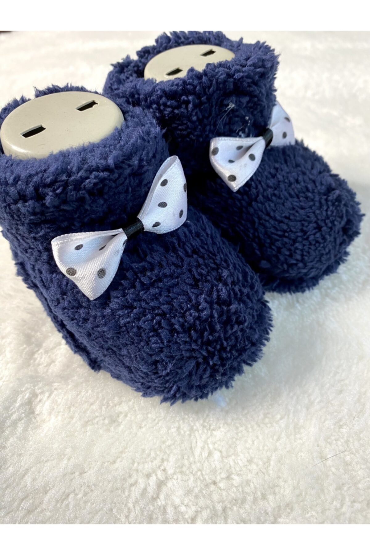 S&E TASARIM Lacivert Peluş Patik Panduf Lacivert Bebek Patik