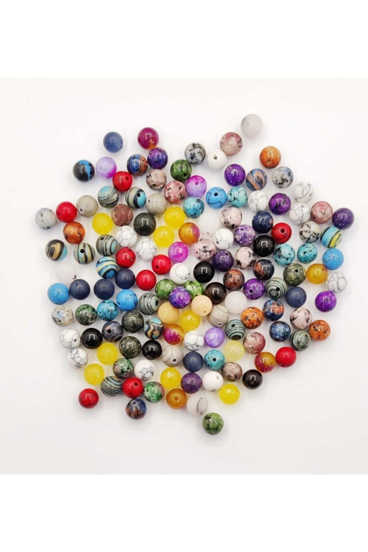 yiğit aksesuar Karışık Doğal Taş 8 Mm 20 Adet