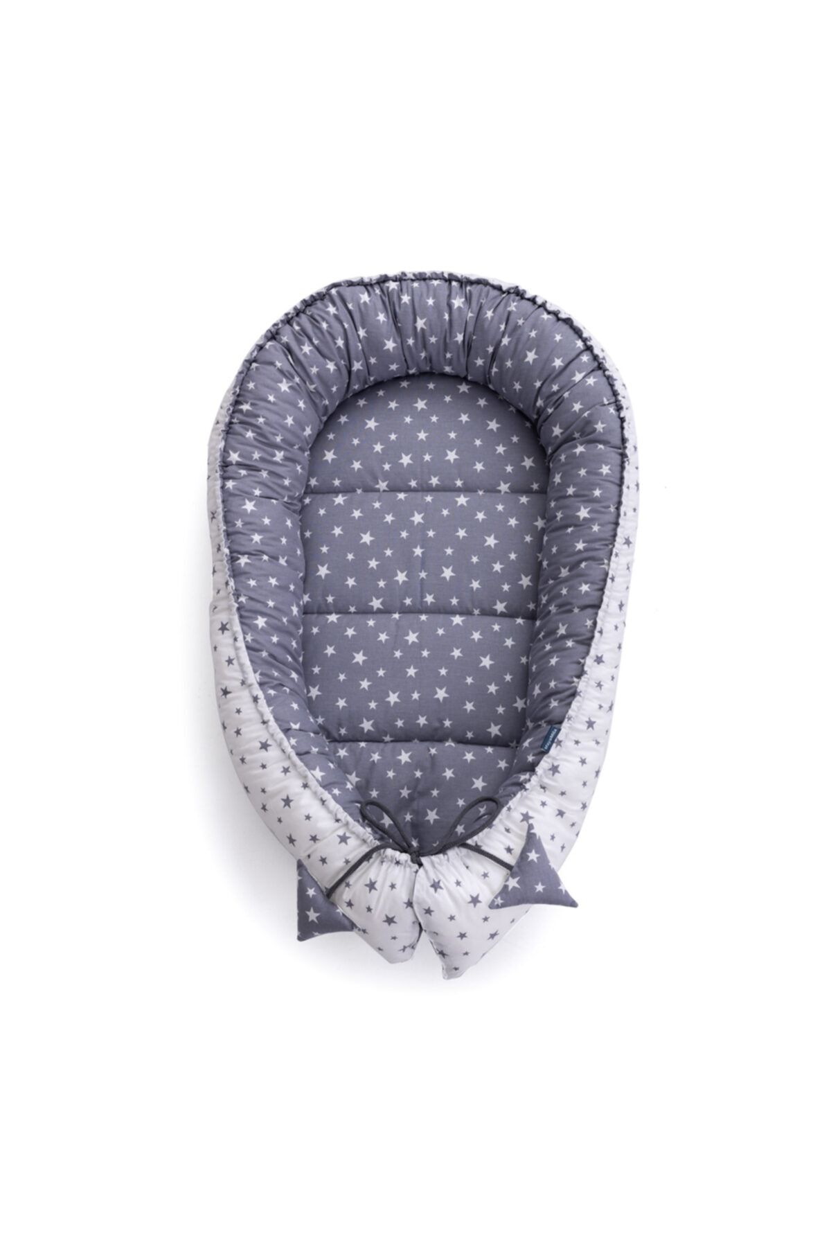 mayamila well. home Mayamila Babynest Bebek Uyku Seti %100 Pamuktan 95x60 Cm 3 Parça Gri Yıldız (oeko-tex Sertifikalı)
