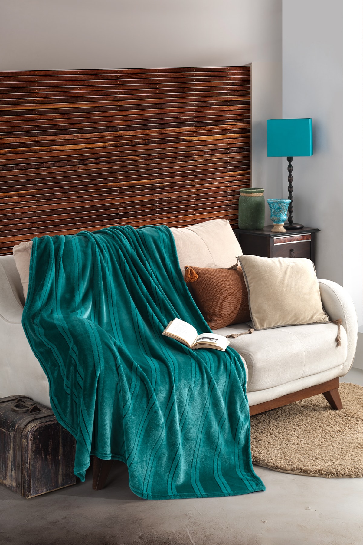 Via Bianco Venus Zümrüt Peluş Battaniye