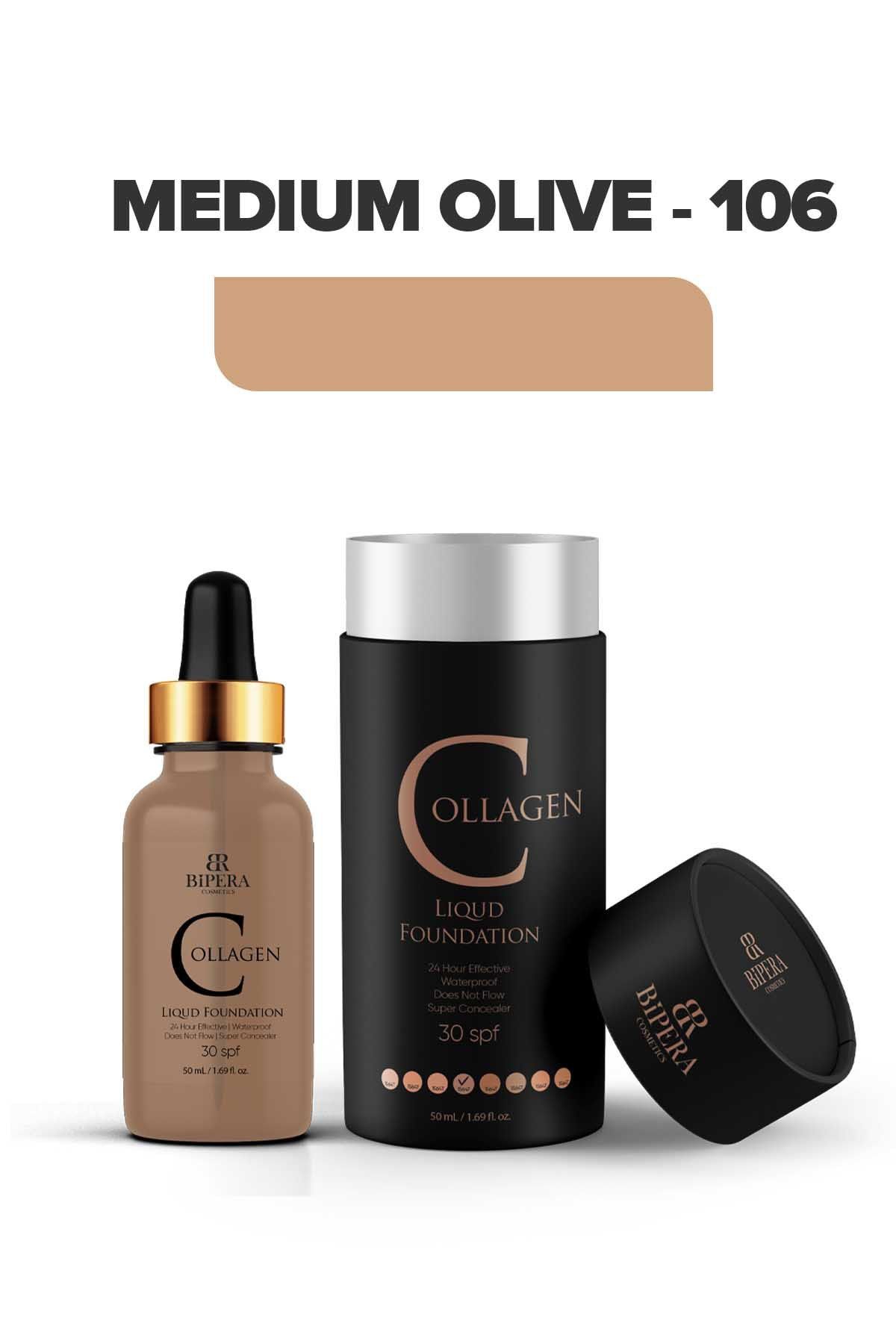 bipera Collagen Likit Fondöten 50 ml -106 Medium Olive
