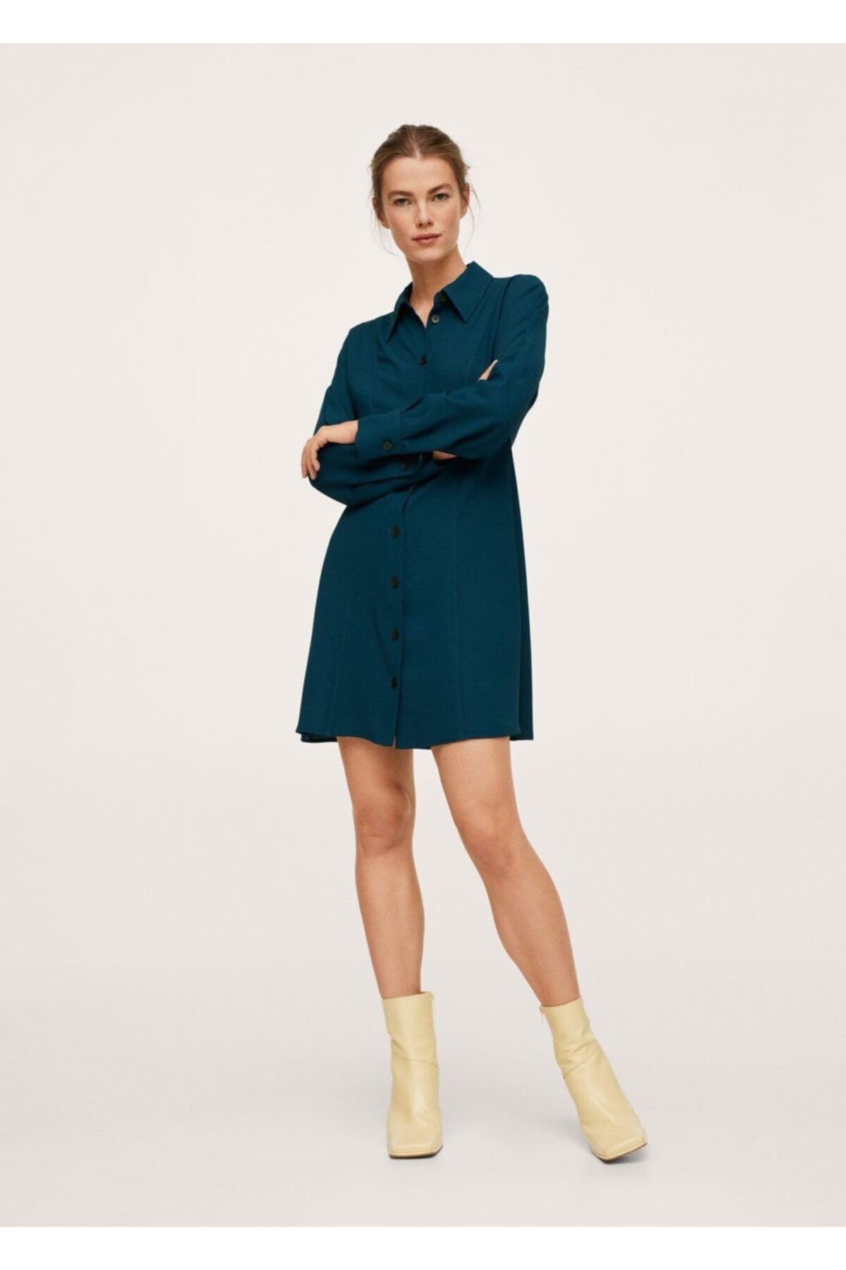 Mango flowy shirt dress hotsell