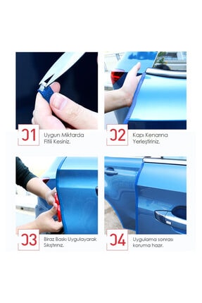 Oto Araç Kapı Koruma Fitili 5metre Parlak Siyah Renk Çarpma Çizilme Önleyici Fitil Image 2