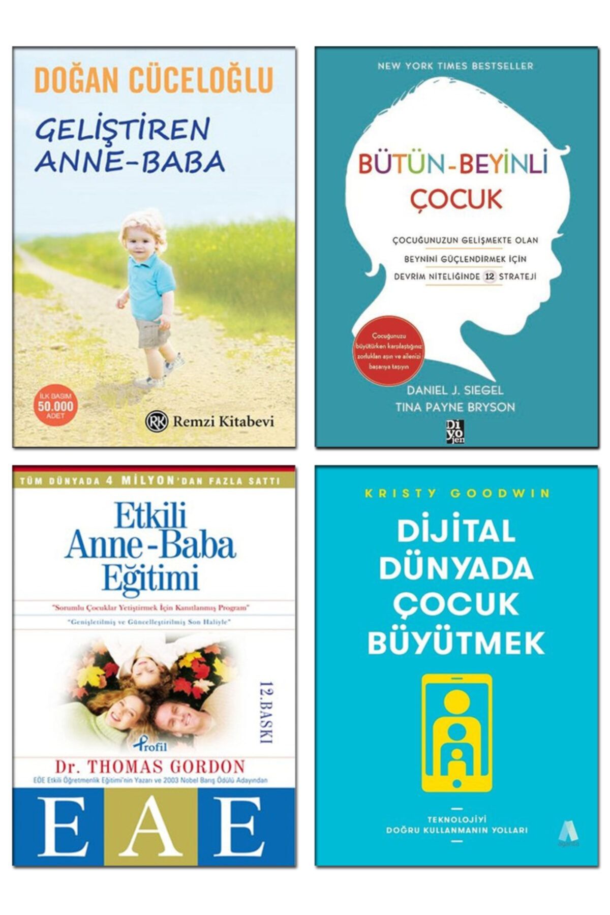 Betonsu Tasarım Etkili Anne Baba Eğitimi Dijital Dünyada Çocuk Büyütmek + Geliştiren Anne Baba + Bütün Beyinli Çocuk