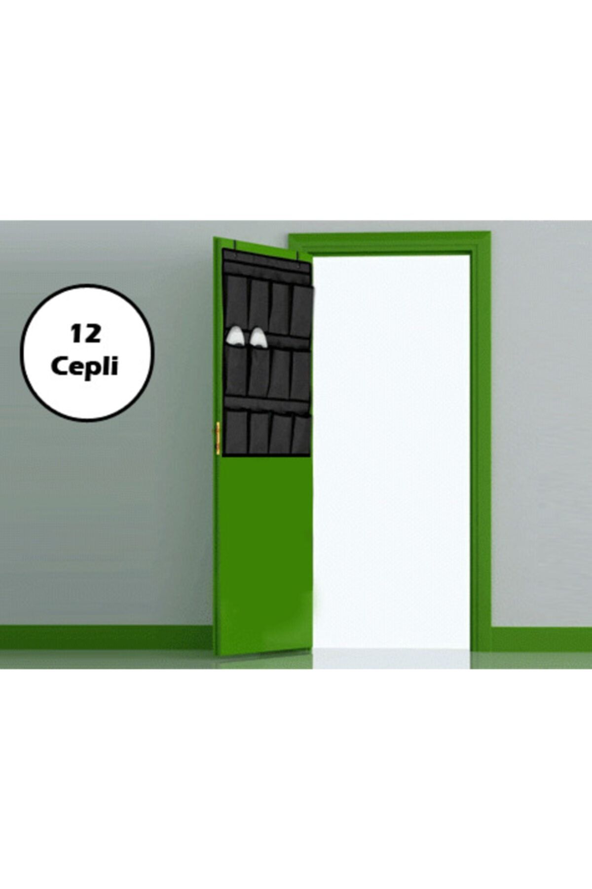 hepsitrendavm 12 Cepli Kapı Arkası Çok Amaçlı Organizer - Siyah