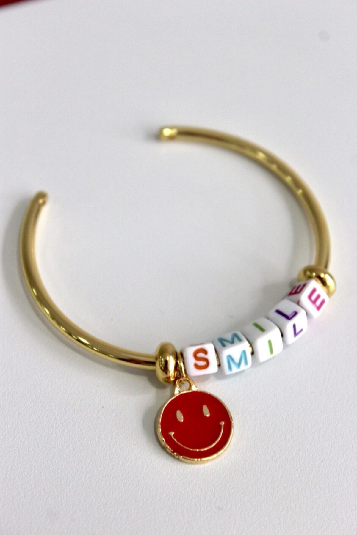 Neslihan's Jewelry Kırmızı Smile Gülen Yüz Bileklik