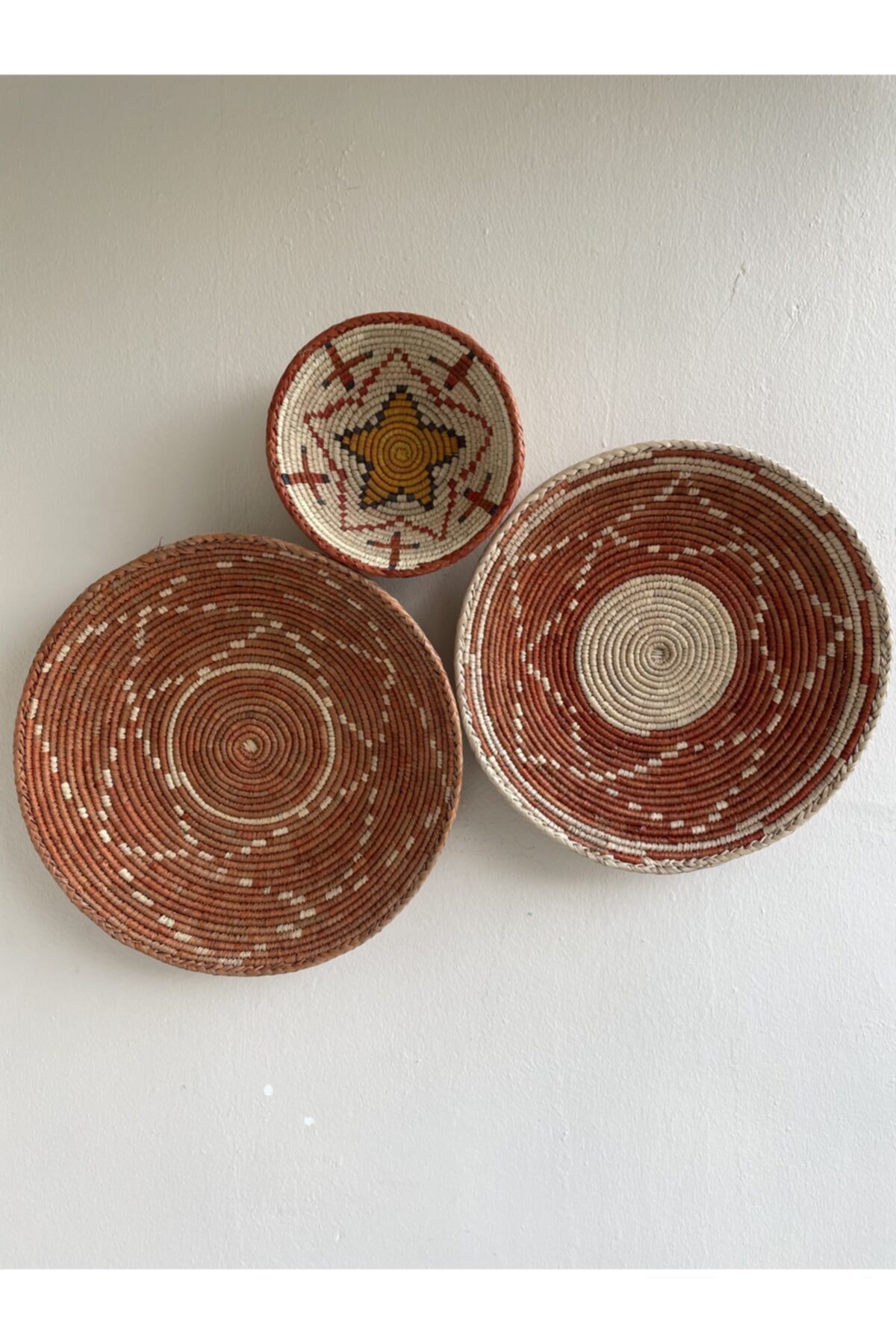 So Decoration Hasır Duvar Tabağı Set / Dekoratif Afrika Sepet Set
