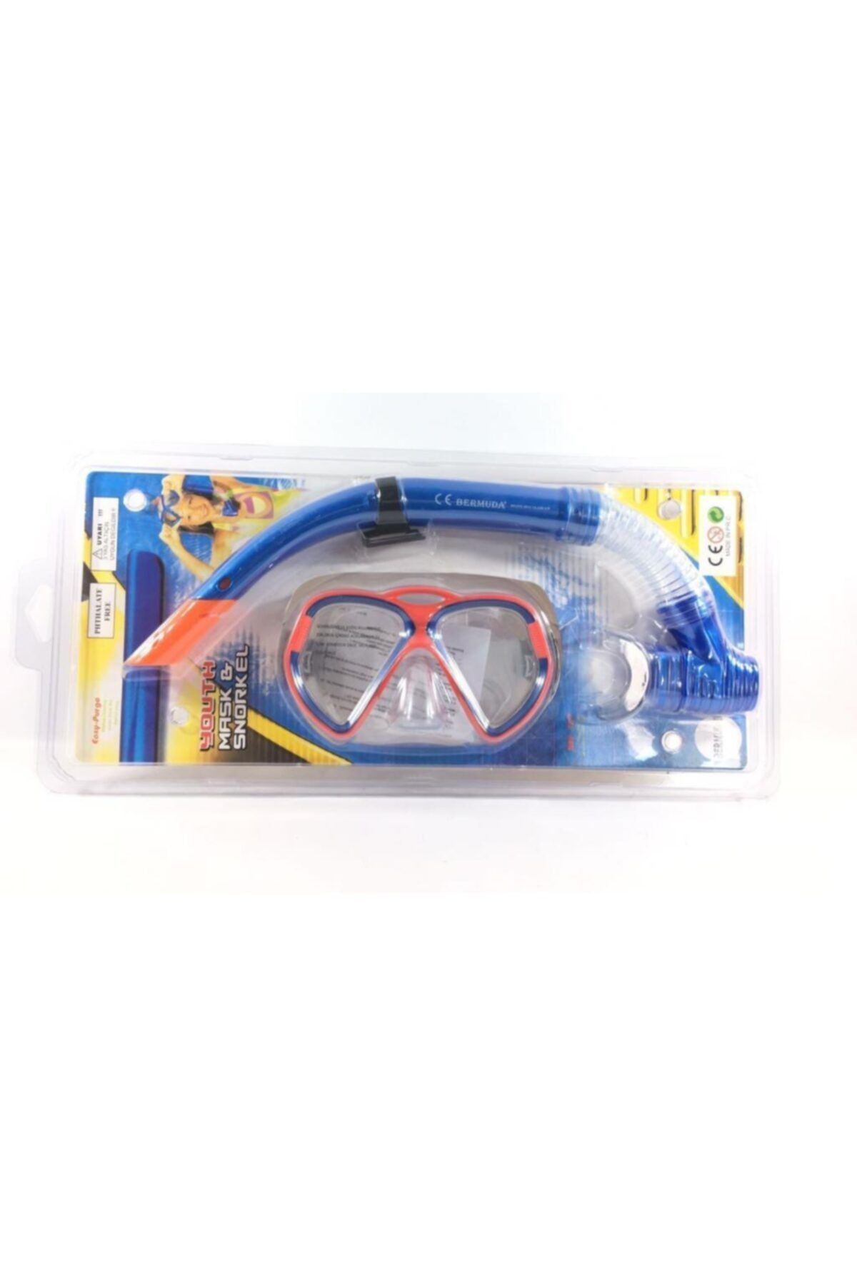 Emelidesign Maske Şnorkel Seti - 2363a-mavi-kırmızı