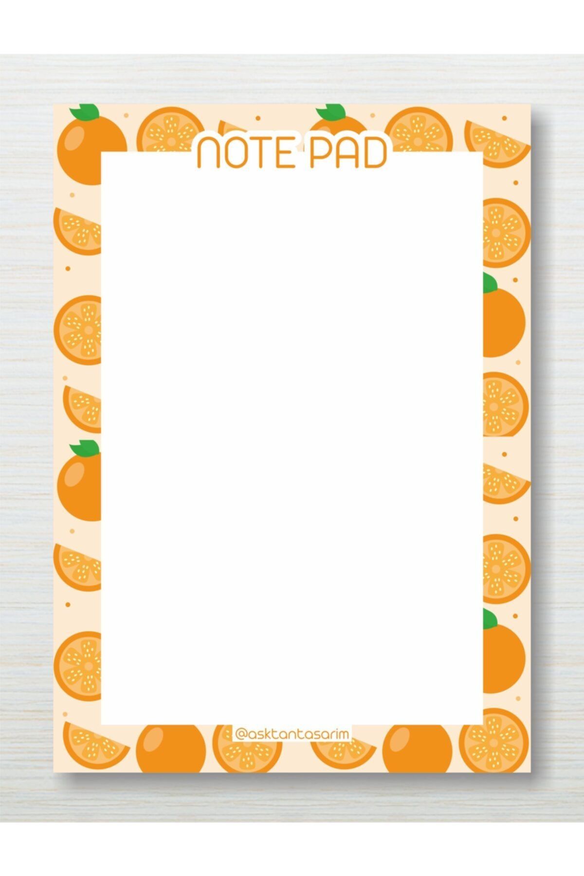 Aşktan Basım Hizmetleri Portakal Note Pad Bloknot 10x14 cm