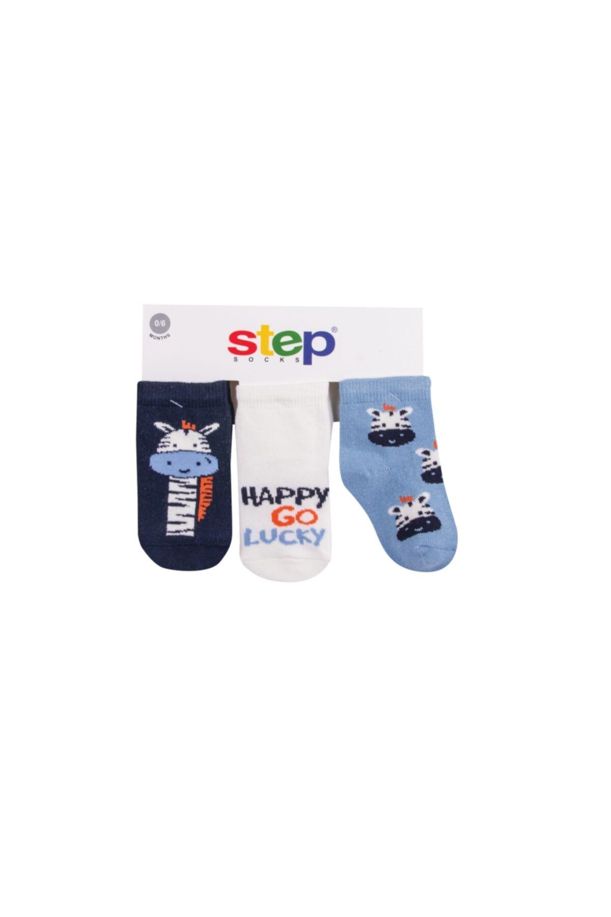 Step 3lü Happy Zebra Soket Çorap 10143 Karışık Renkli