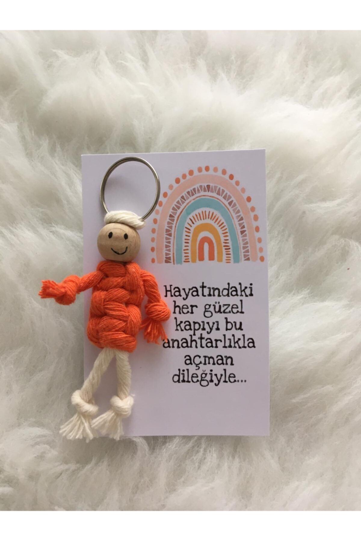 VAVEYLA TASARIM Hediyelik Gökkuşağı Kartlı Jelatin Paketli Anahtarlık 10 Lu