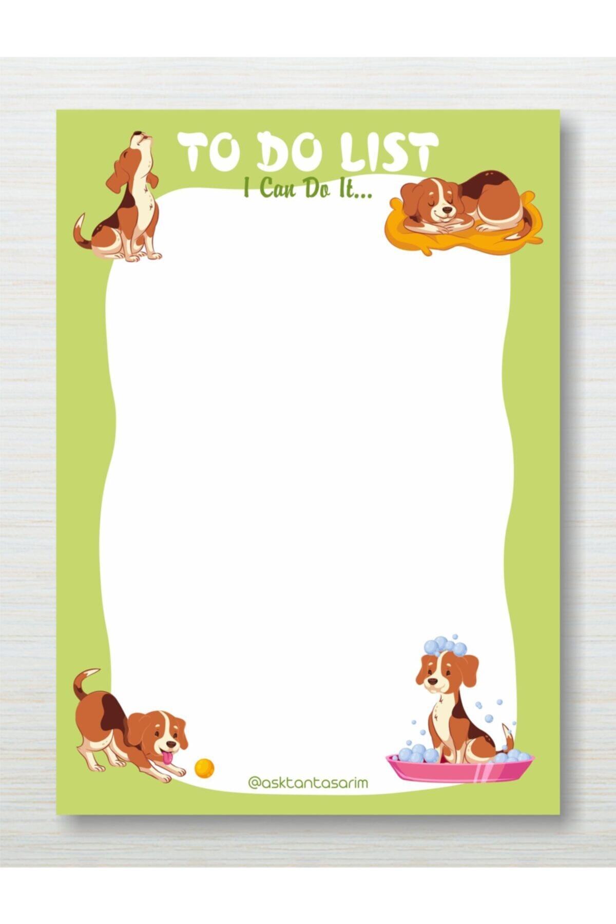 Aşktan Basım Hizmetleri Aşktan Basım Köpek To Do List Bloknot 10x14 Cm