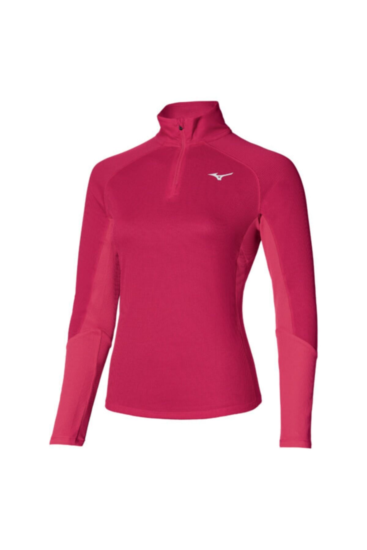 MIZUNO Dryaeroflow Uzun Kollu Yarım Fermuarlı Kadın T-Shirt Pembe