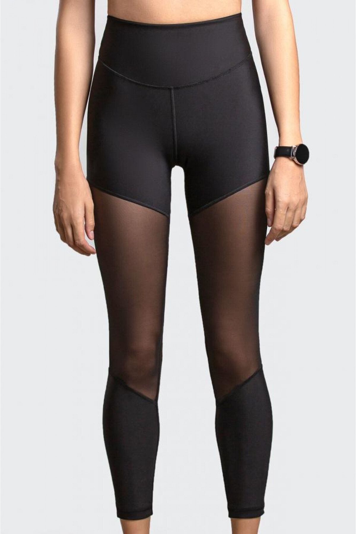 TGvivid Kadın Spor Tayt Tül Detaylı Siyah S